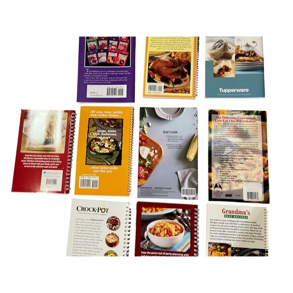 Lot 10 Small Paperback Cookbooks Crockpot Amish Pampered Chef Tupperware - Picture 7 of 11